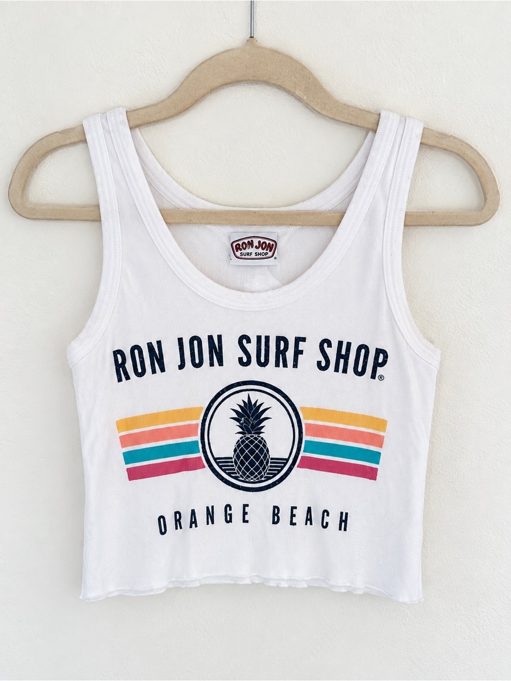 White Pineapple Tank Top - Orange Beach